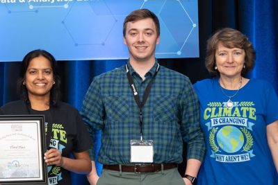 Left to right, Prasanthi Lingamallu, Carl Johnson, and Barbara Lucas Johnson accept the 3rd place award in the International Big Data Analytics Education Conference (Contributed Photo)